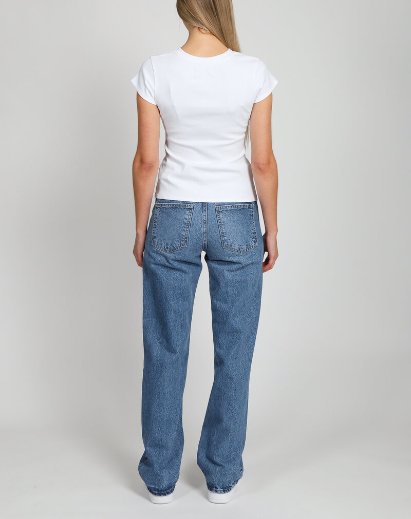 Brunette The Label Ribbed Fitted T-shirt w/ Cap Sleeve