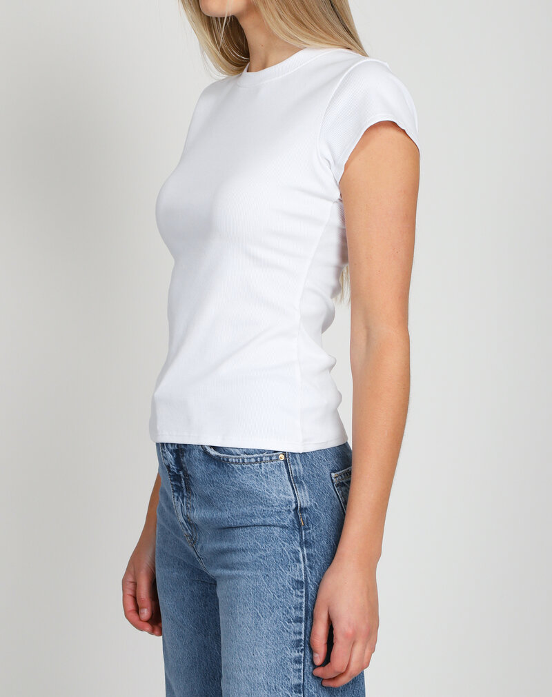 Brunette The Label Ribbed Fitted Tee