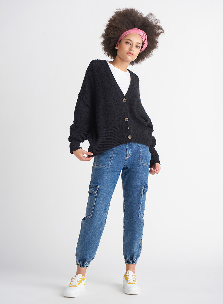 Boucle Button Front Cardigan - Dutch Growers Saskatoon