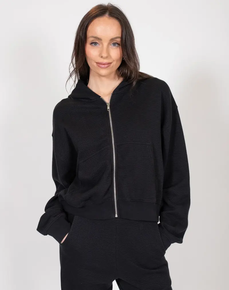 Style & Co Petite Waffle-Knit Tunic Hoodie, Created for Macy's