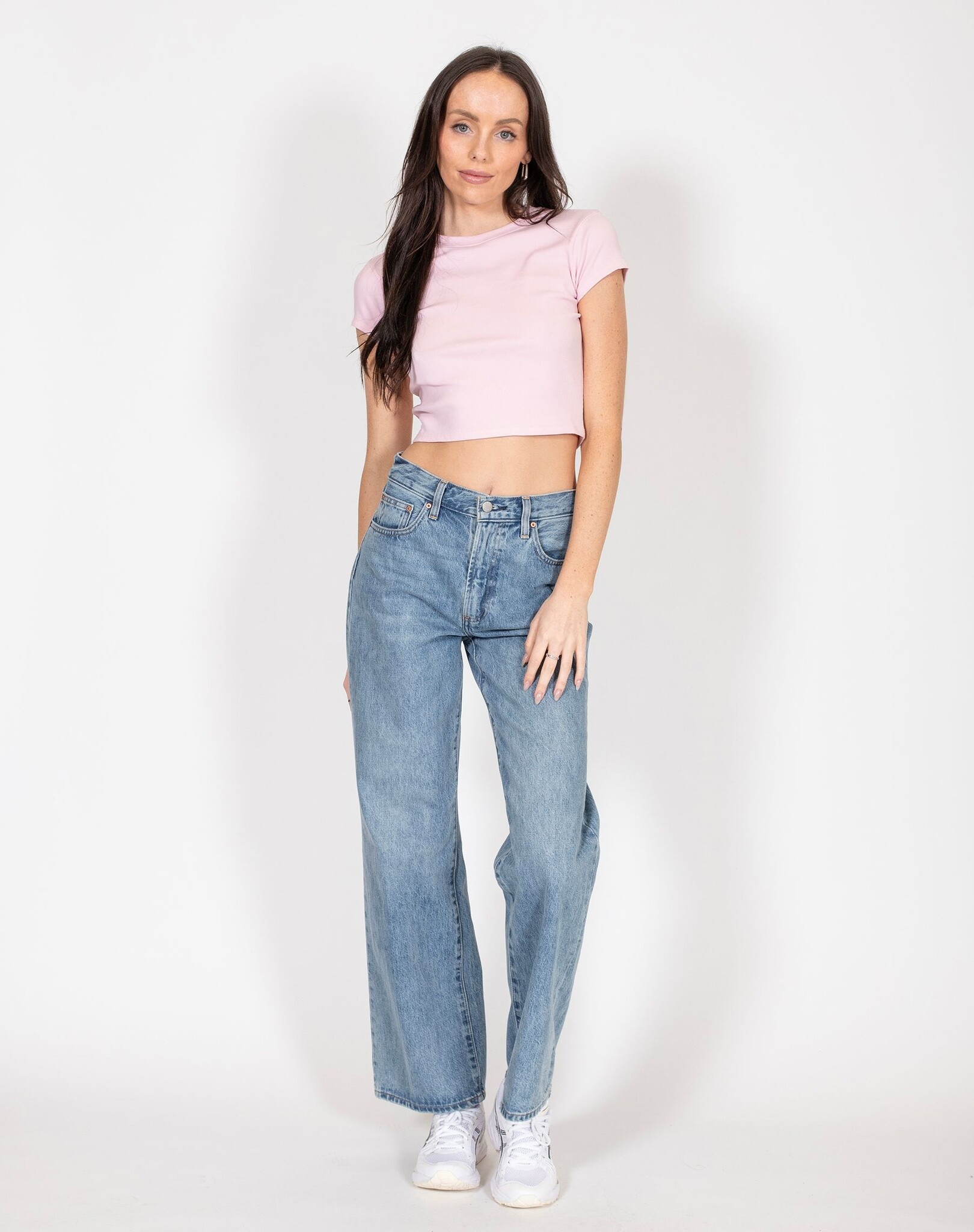 Brunette The Label Cropped Ribbed Fitted Tee