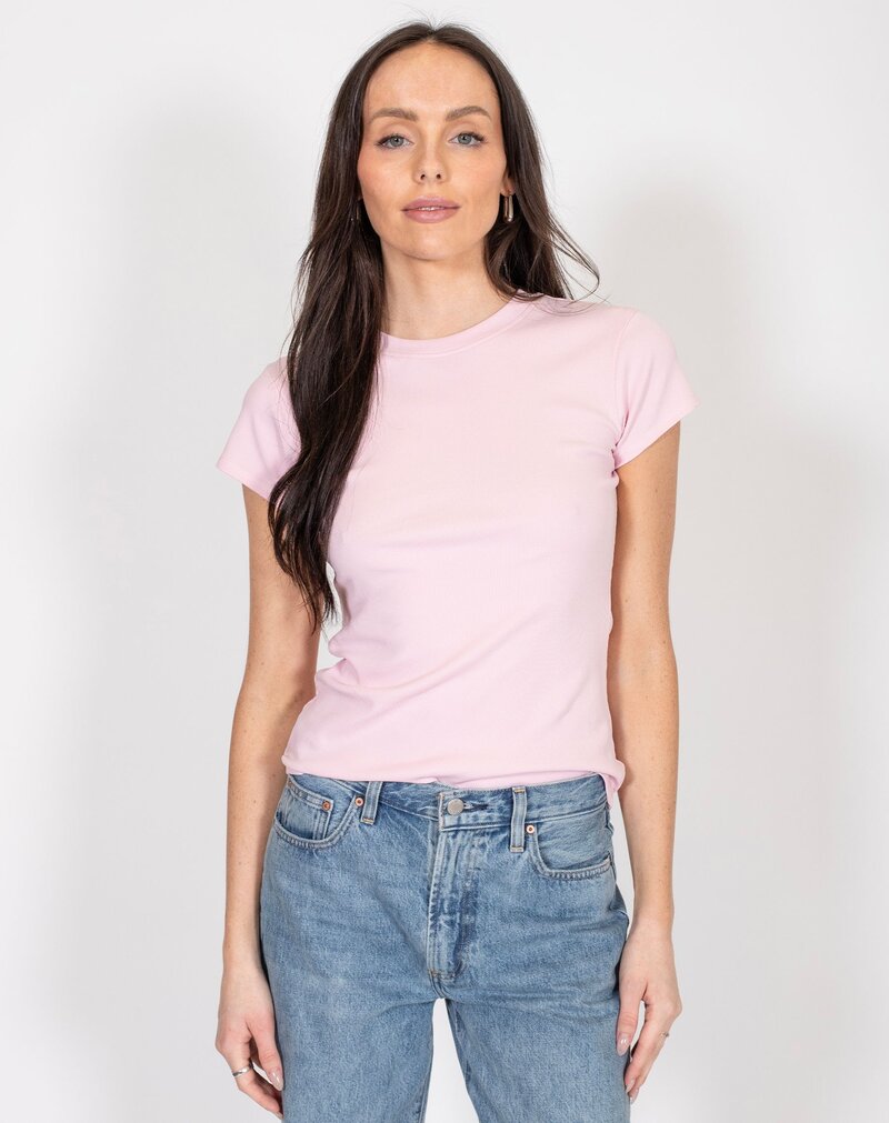 Brunette The Label Ribbed Fitted Tee
