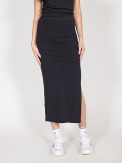 Brunette The Label Ribbed Fitted Maxi Skirt