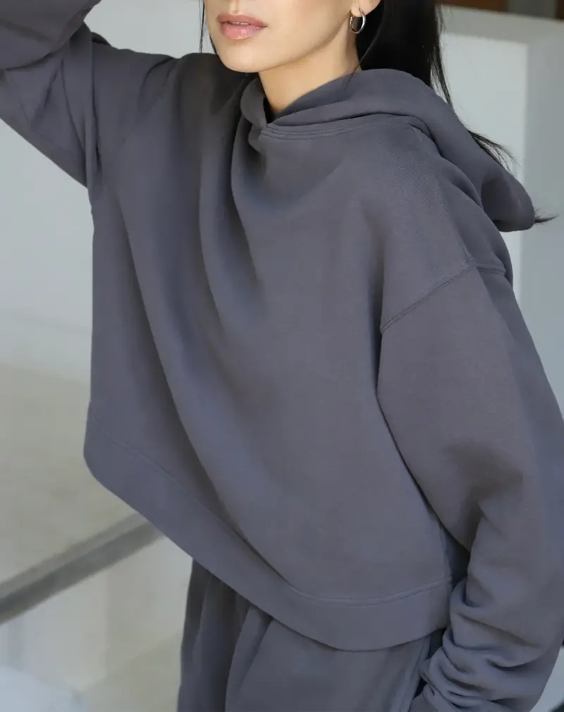 Brunette The Label Cropped Core Hoodie