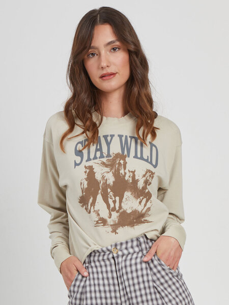 Girl Dangerous Stay Wild Cropped Sweatshirt