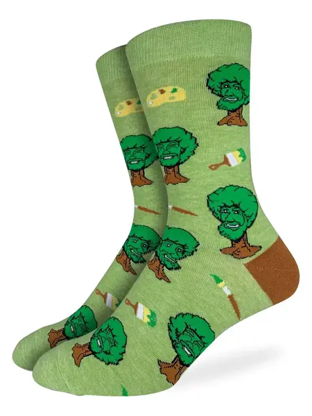 Good Luck Sock Men's Bob Ross Happy Trees Socks