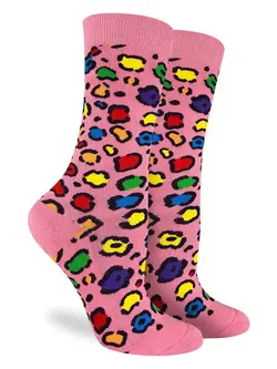 Good Luck Sock Women's Leopard Rainbow Print Socks