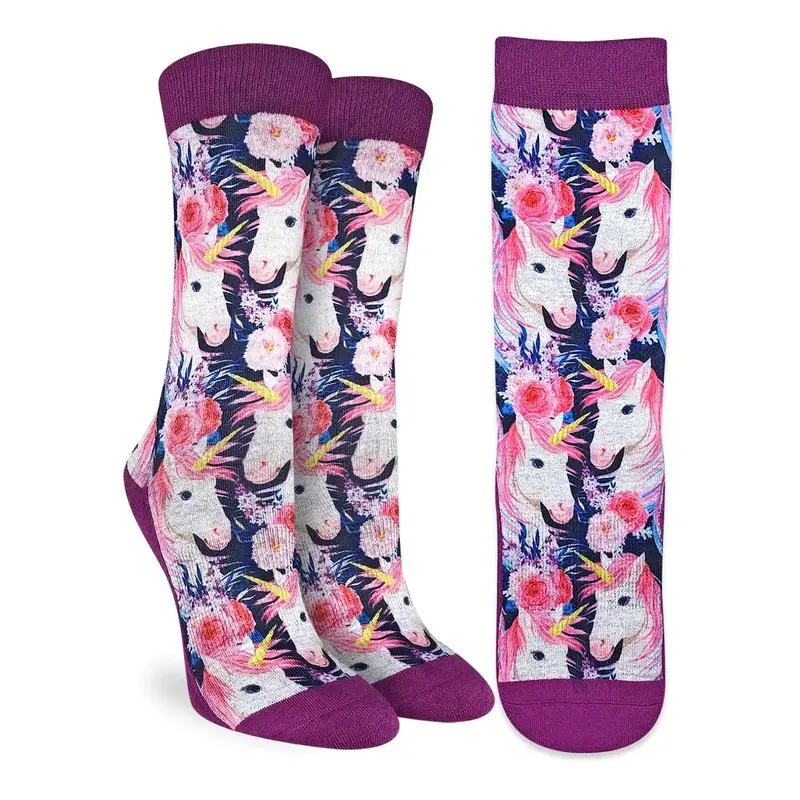 Good Luck Sock Women's Unicorns with Flowers Socks