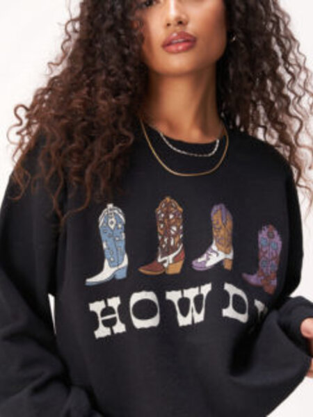 Project Social T Howdy Boots Sweatshirt