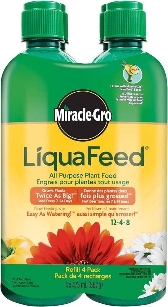 Miracle Gro Liquafeed All Purpose Plant Food Concentrate 12-4-8 Refill 4-Pack 567g