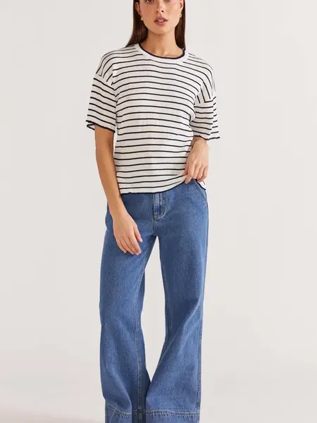 Staple the Label Gaia Stripe Boxy Knit Tee