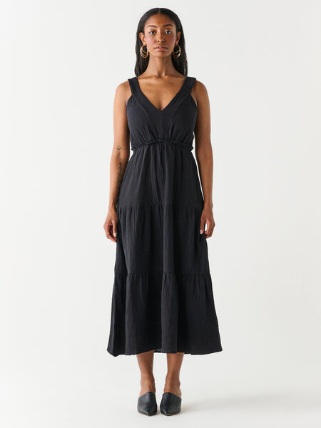 Dex Textured Tiered Midi Dress