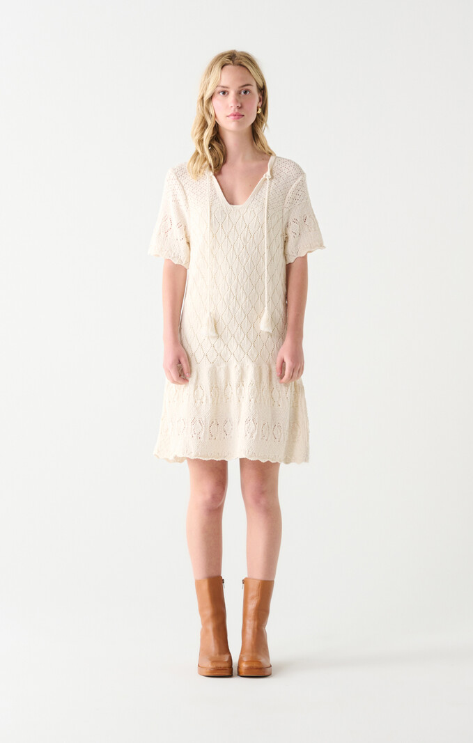 Dex Pointelle Knit Mini Dress