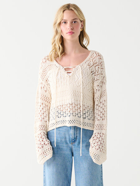 Dex Lace Up Crochet Sweater