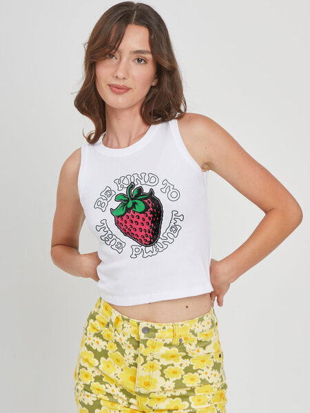 Girl Dangerous Be Kind to the Planet Cropped Rib Tank