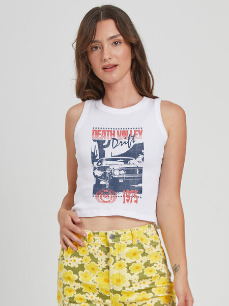 Girl Dangerous Death Valley Drift Cropped Rib Tank