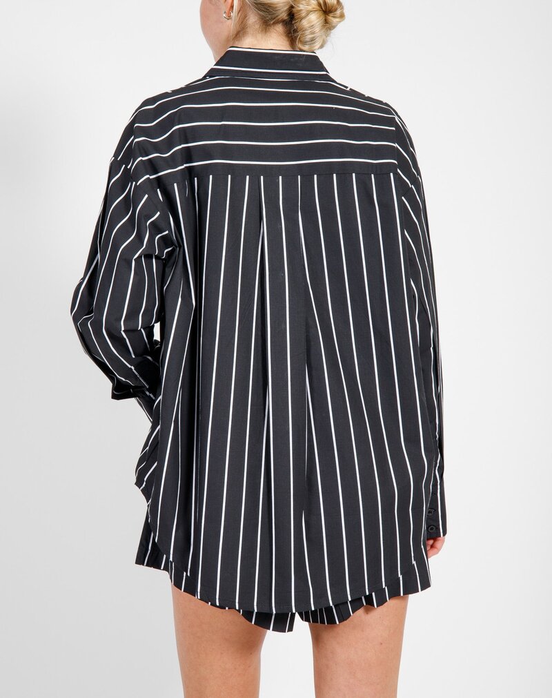 Brunette The Label Button Up Striped Shirt