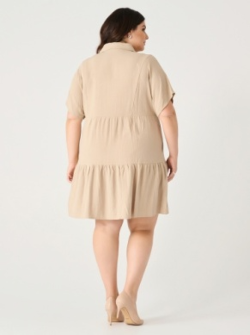Dex Lace Trim Linen Mini Dress