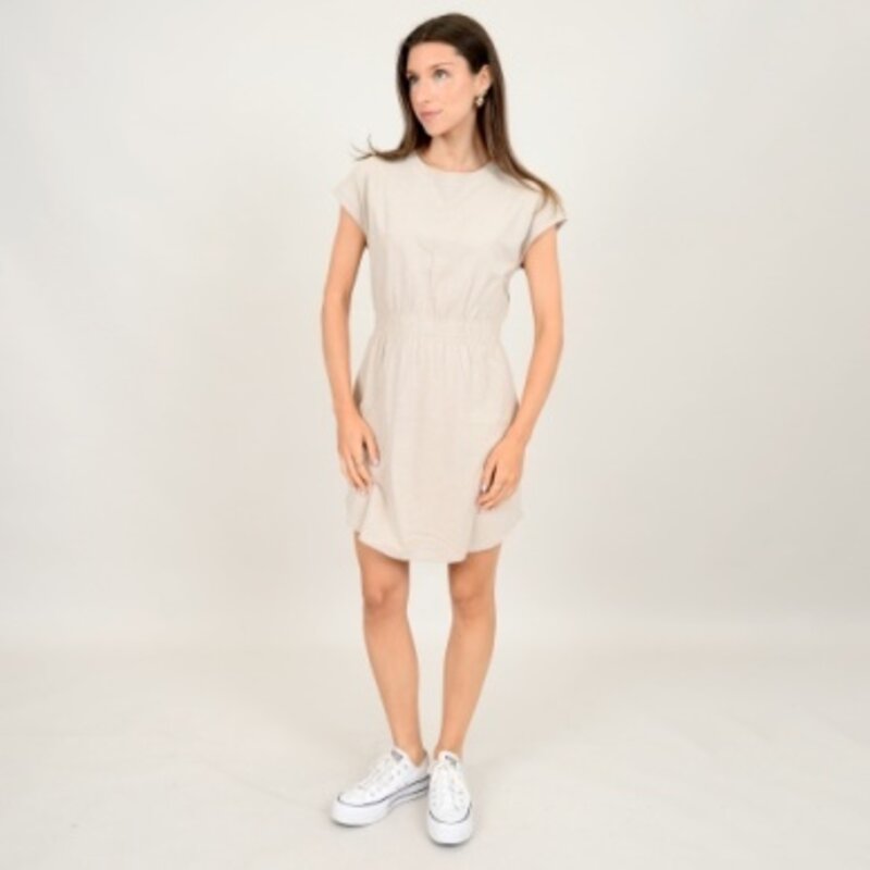 RD Style River Dolman Sleeve Ruched Waist Dress