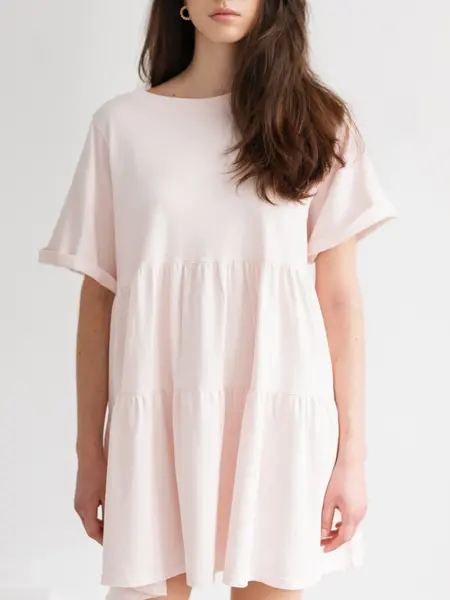 Brunette The Label Three Tiered T Shirt Dress
