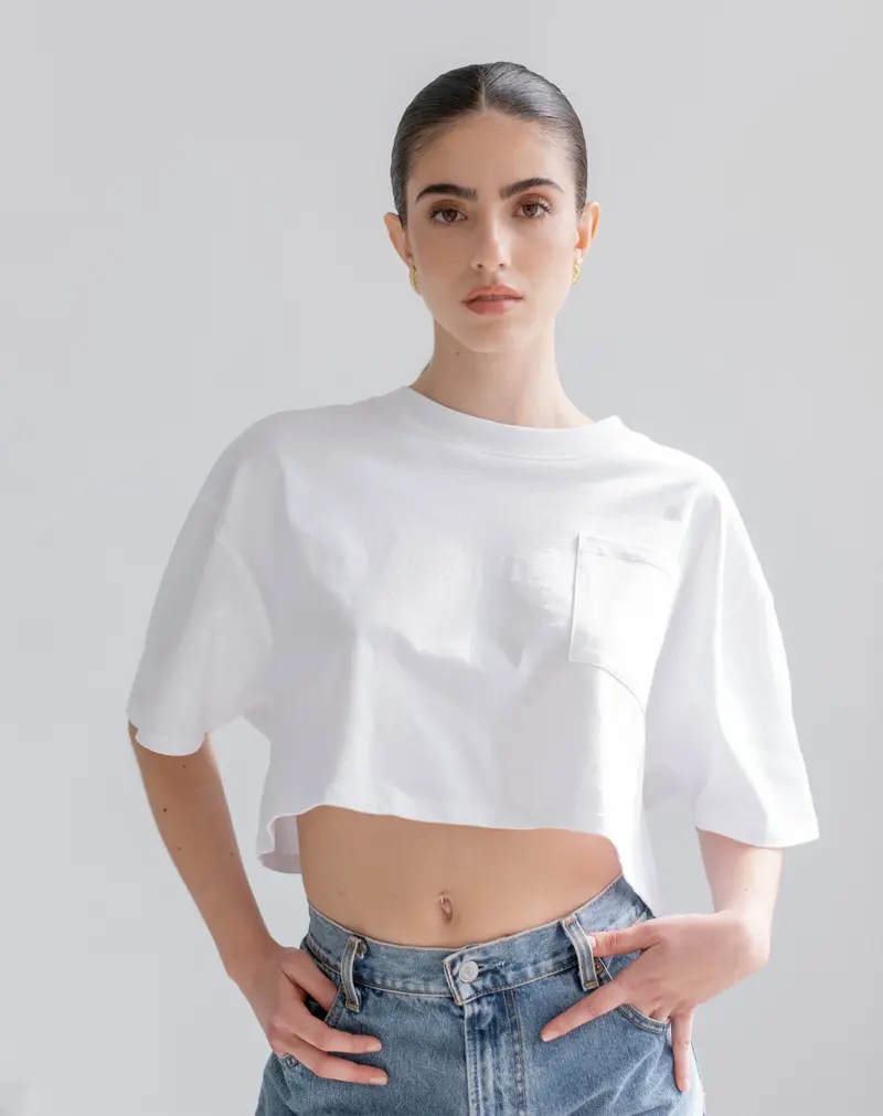 Brunette The Label Super Cropped Boxy Tee
