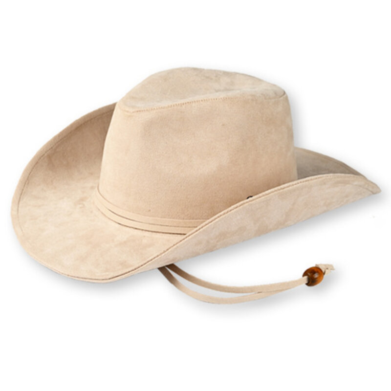 CC Cheveux Cowboy Hat Faux Suede Beige