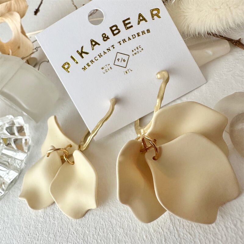 Pika & Bear Aurelia Rose Petal Drop Earrings