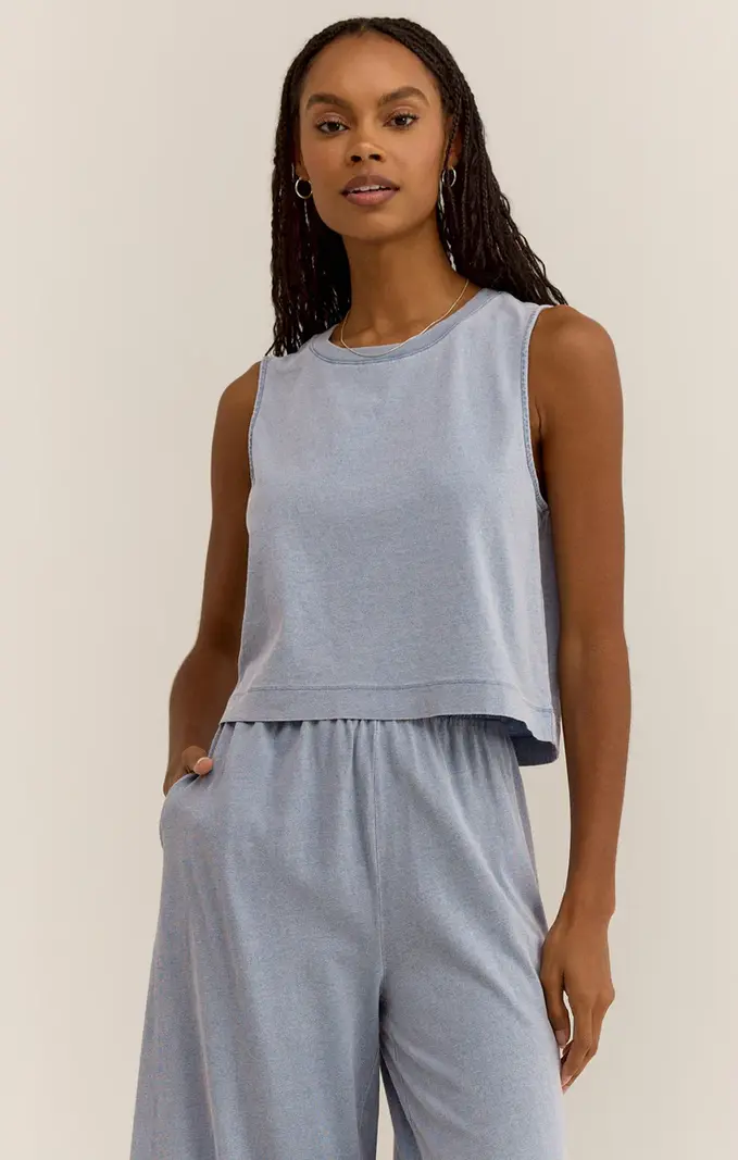 Z Supply Sloane Jersey Denim Muscle Tank