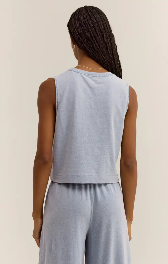 Z Supply Sloane Jersey Denim Muscle Tank