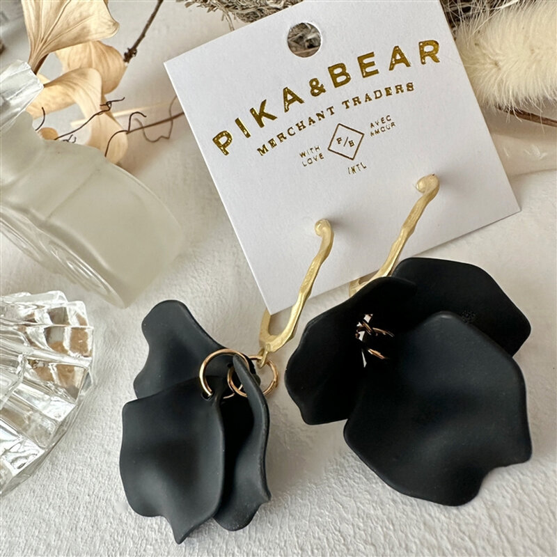 Pika & Bear Aurelia Rose Petal Drop Earrings