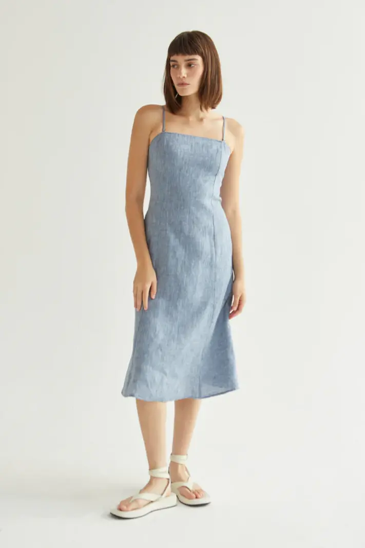 Crescent Sofia Linen Midi Dress