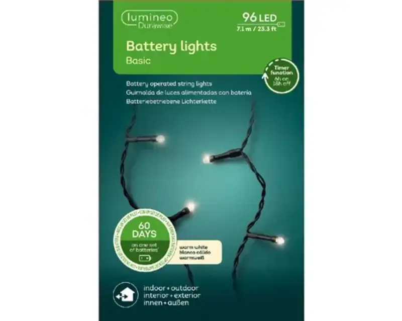 LED Durawise Basic Black String Light Warm White 710cm-96L