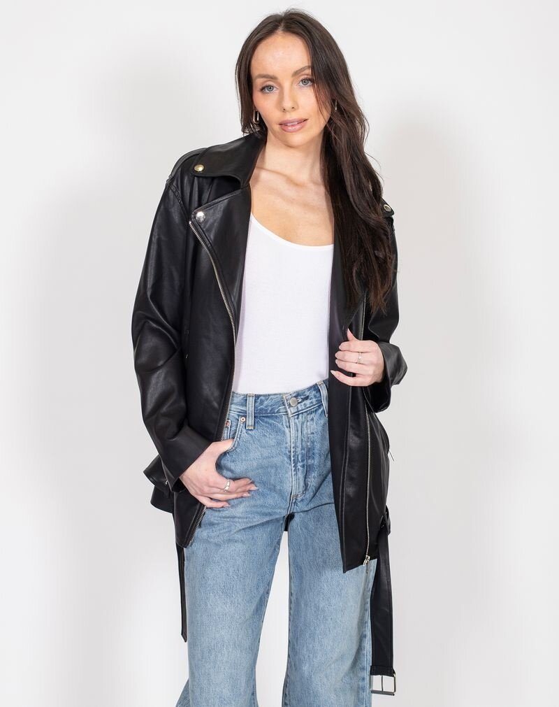 Brunette The Label The Florence 2.0 Vegan Leather Jacket