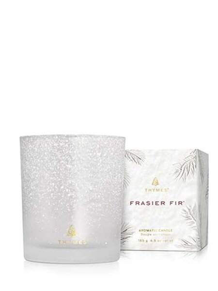 Thymes Flocked Candle Medium Frasier Fir 6.5oz