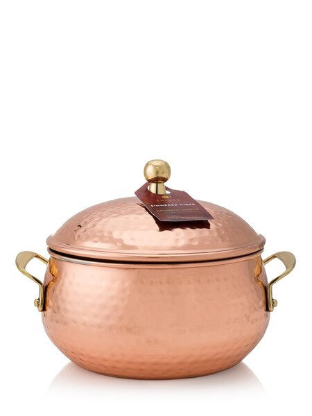 Thymes Poured Candle Copper Pot 3-Wick Simmered Cider