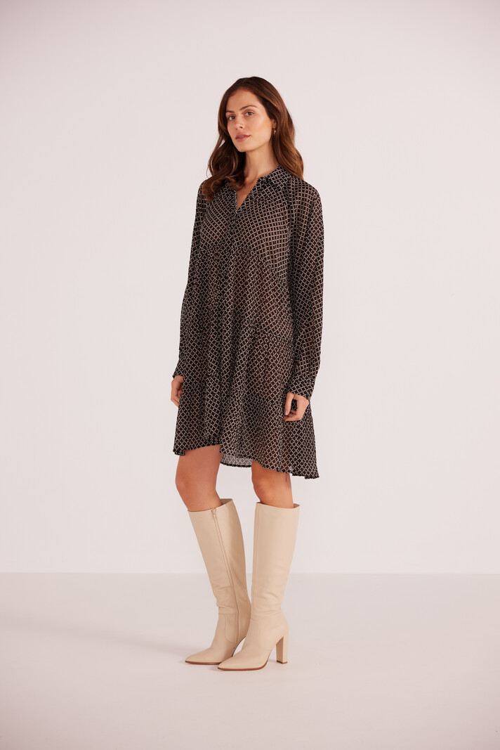 MinkPink Lydia Tiered Shirt Dress
