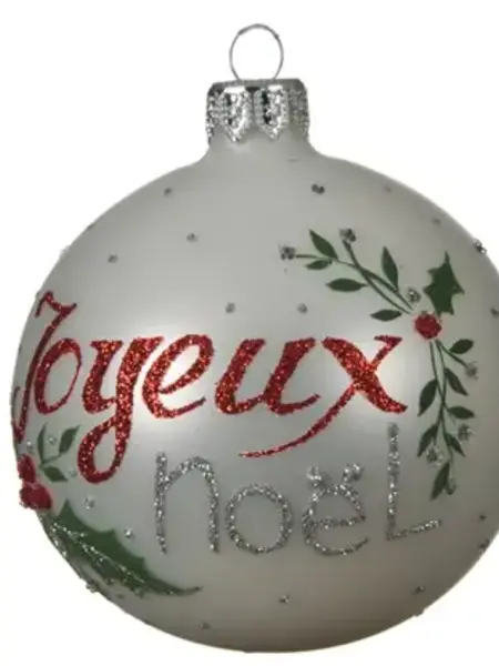 Matte Bauble Joyeux Noël Winter White