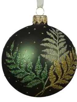 Glitter Foliage Matte Bauble