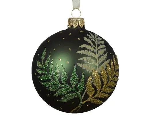 Glitter Foliage Matte Bauble