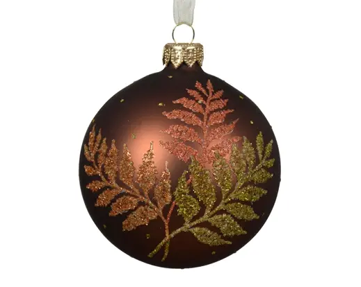 Glitter Foliage Matte Bauble