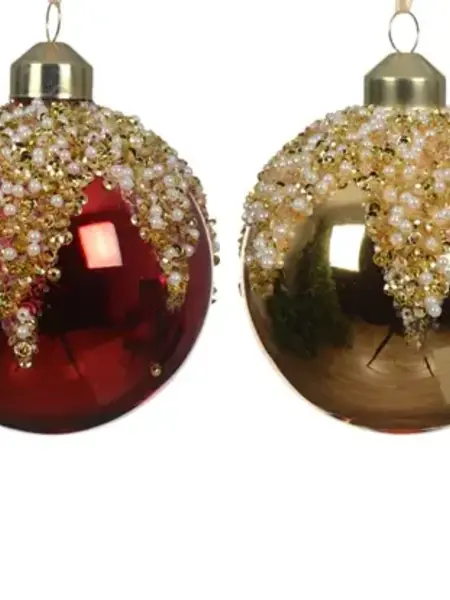 Beaded Frost Round Bauble