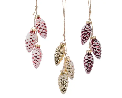 Pinecone Glass Ornament