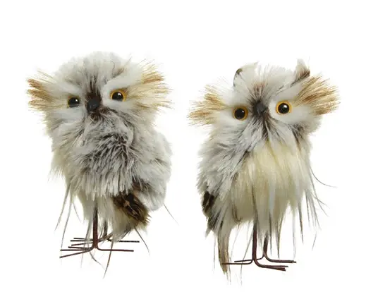 Fluffy Standing Owl 5"