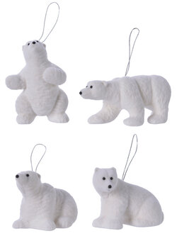 Flocked Polar Bear Ornament