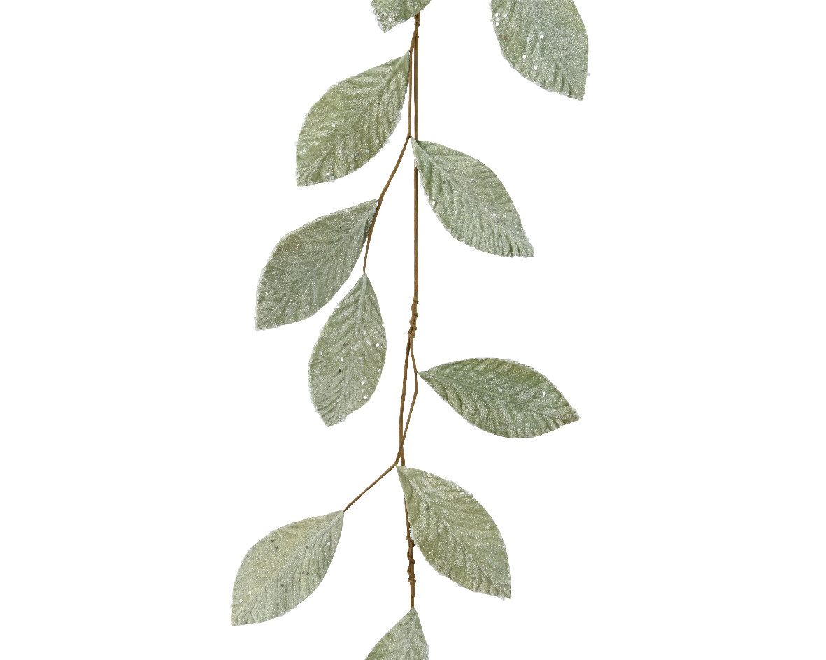 Frosty Leaves Garland 47"