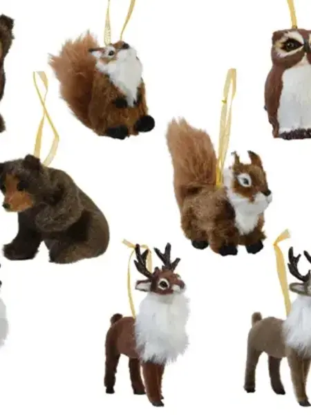 Fuzzy Woodland Animal Ornament