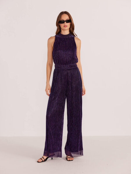MinkPink Enya Lurex Plisse Jumpsuit