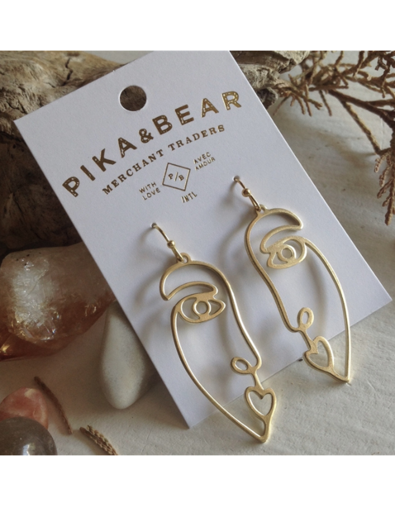 Pika & Bear Gilot Abstract Face Silhouette Earrings