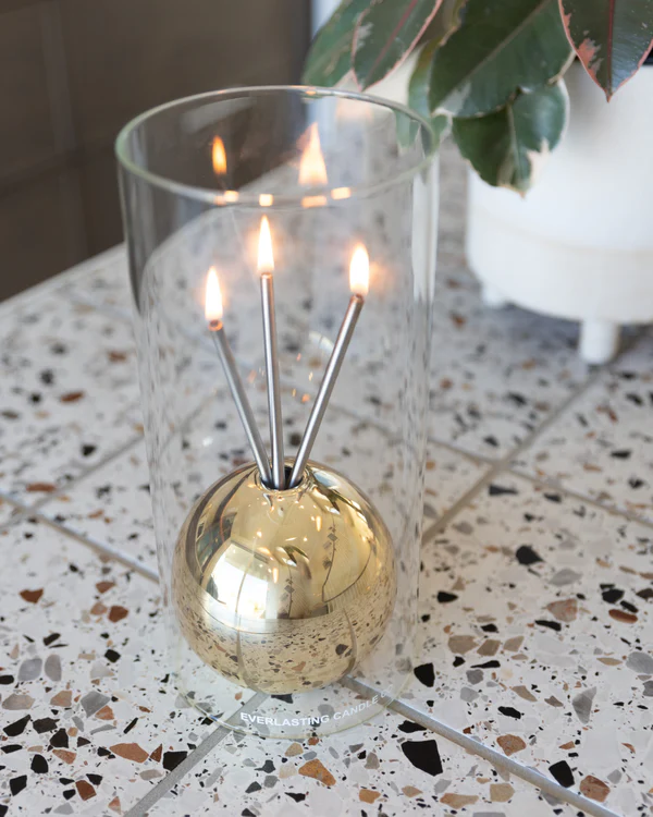 Everlasting Candle Hurricane Vase Holder Clear