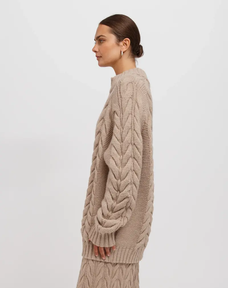 Brunette The Label Sophie Cable Knit Not Your Boyfriends 1/2 Zip